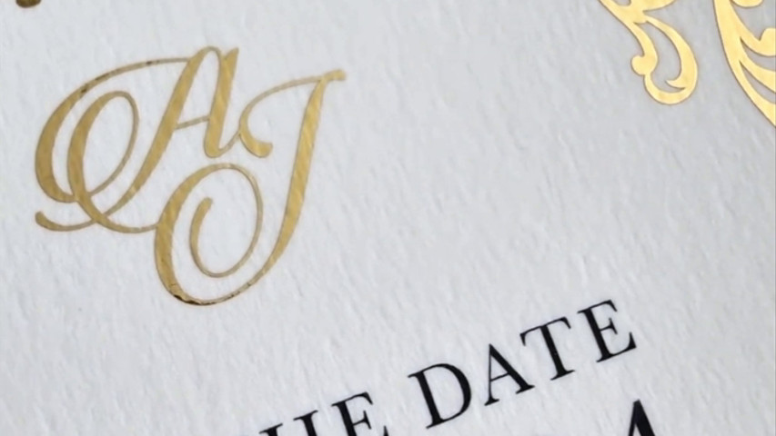 Gold Foil Save the Dates