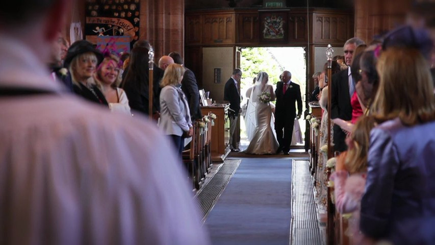 Arriving at Bunbury church 