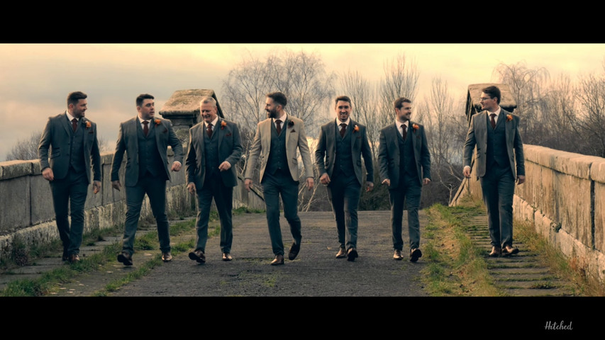 Groomsmen walking 