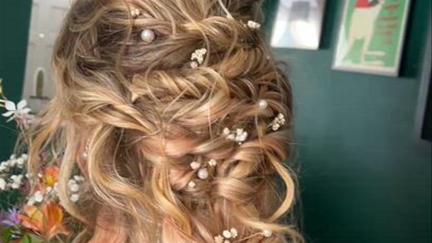 Boho mermaid braid and radiant makeup 