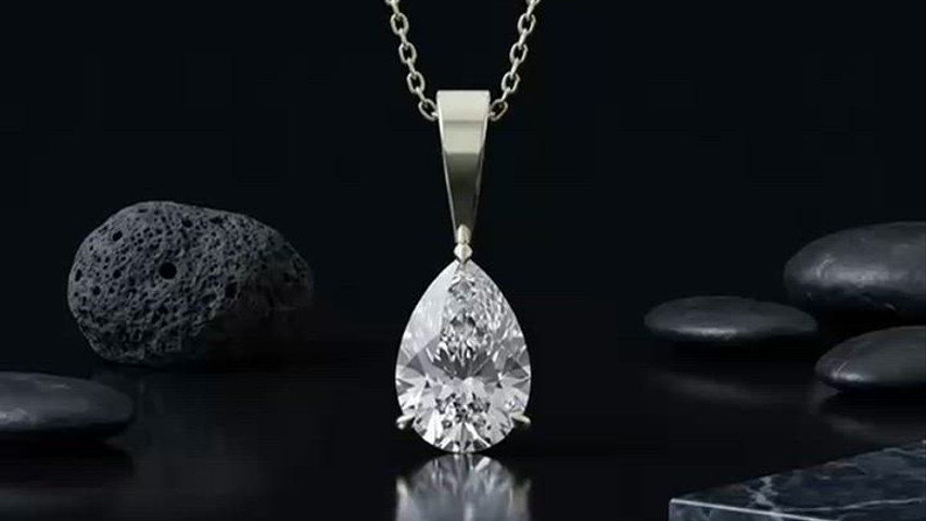 Pear-shaped diamond pendant