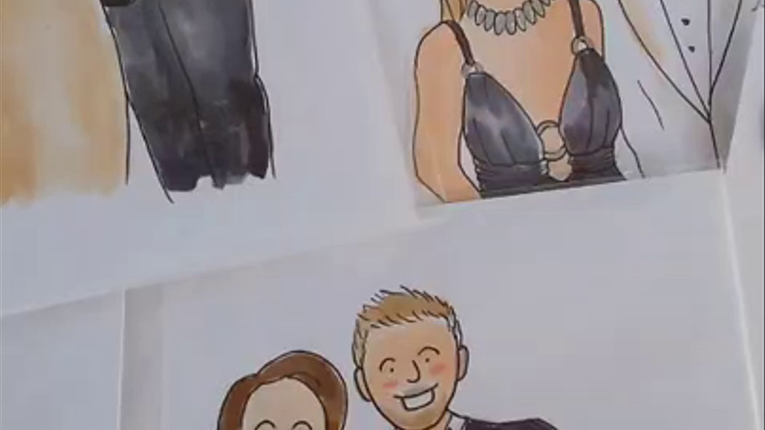 Live wedding illustration Devon