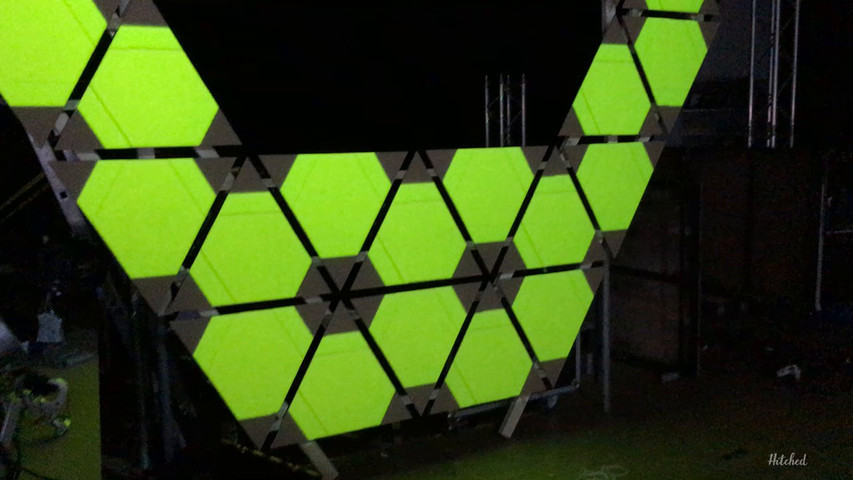 Projection mapped dj booth