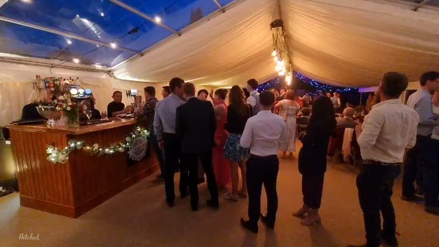 Marquee Wedding – Indoor Bar & Pizza Buffet