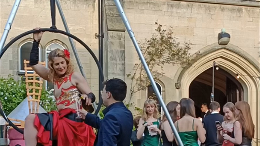 Aerial Champagne Pouring 