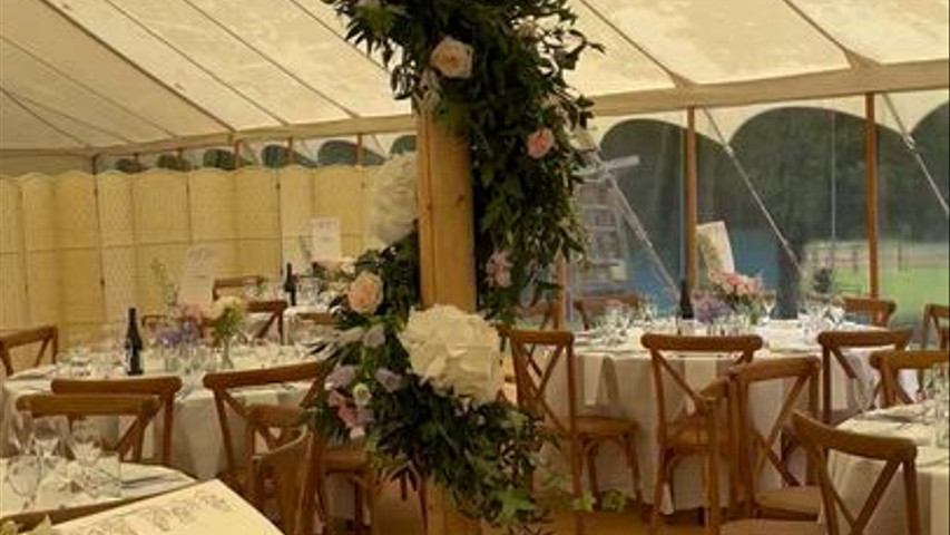 Beautiful marquee wedding flowers