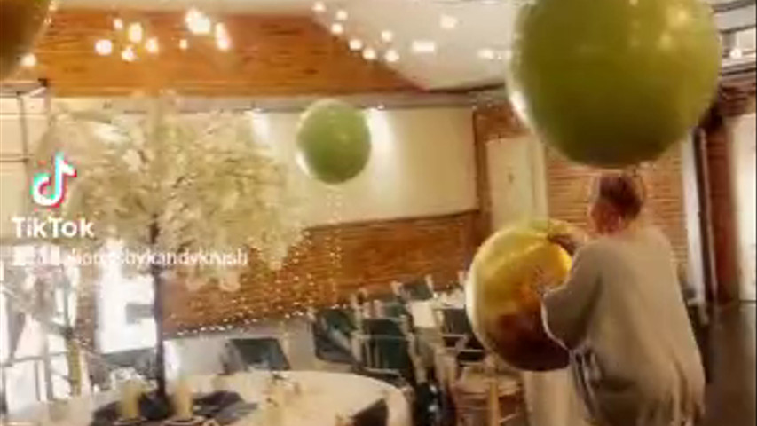 Sage green event set up