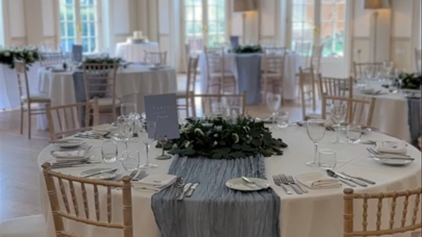 Dusty blue table set up