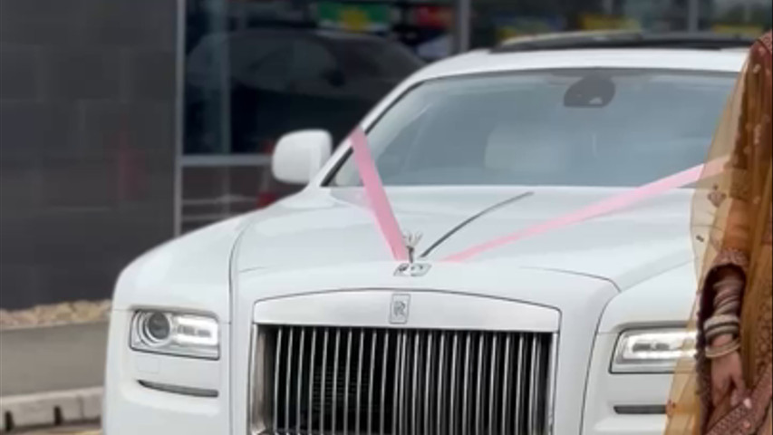 Rolls Royce Wedding car at The Hive London