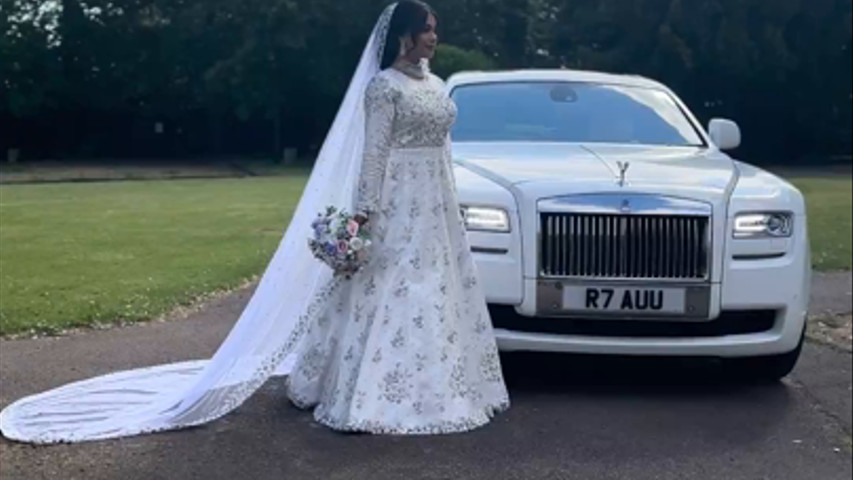 Rolls Royce Wedding car at the The Chigwell Marquees Essex