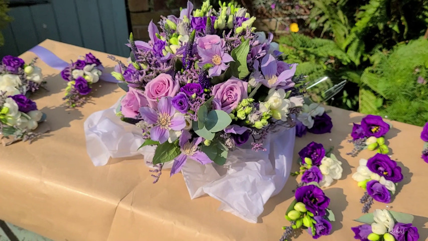 Purple & Pink Wedding Flowers