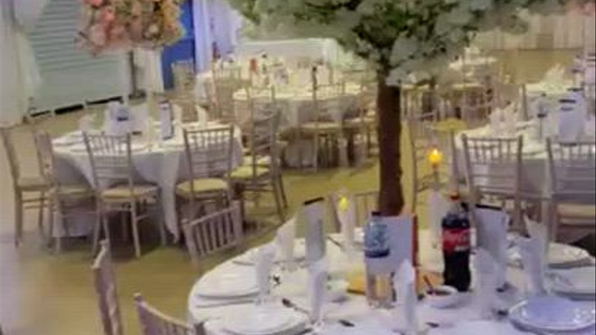 Wedding reception setup