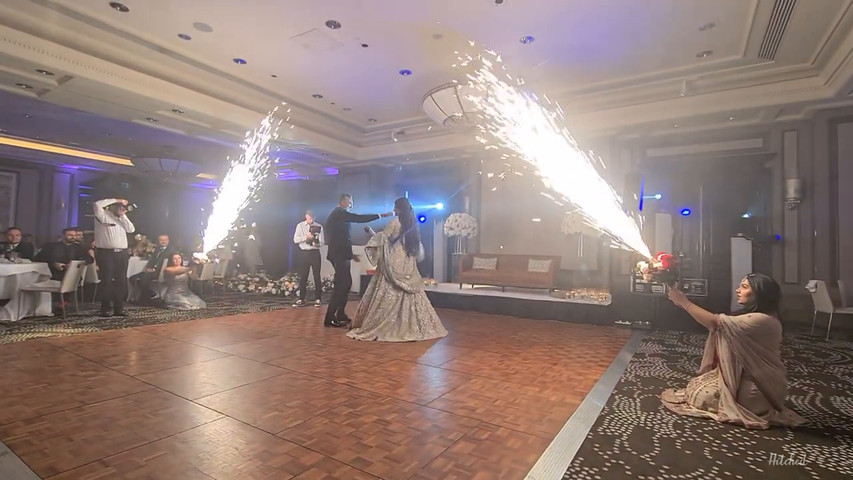 Pyro Bouquets at First Dance