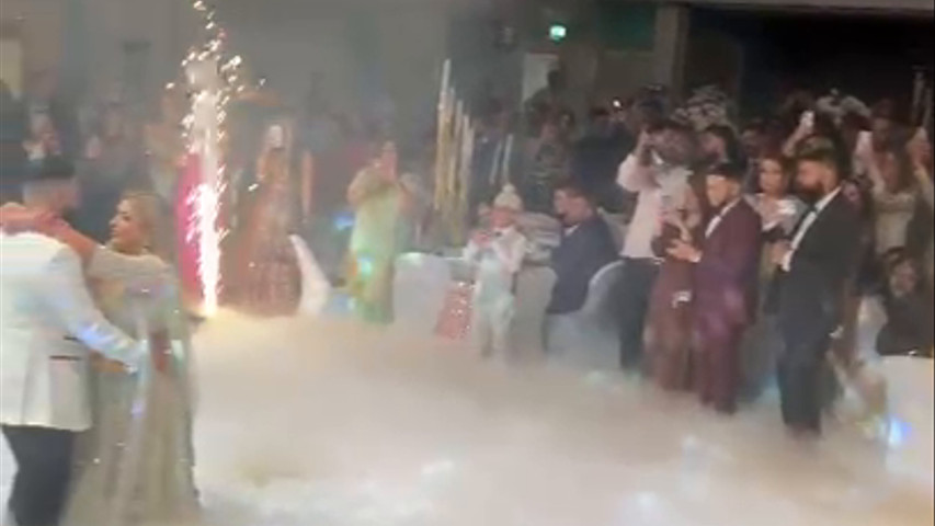 Wedding at Bedford Pyrotechnics and low fog dry ice