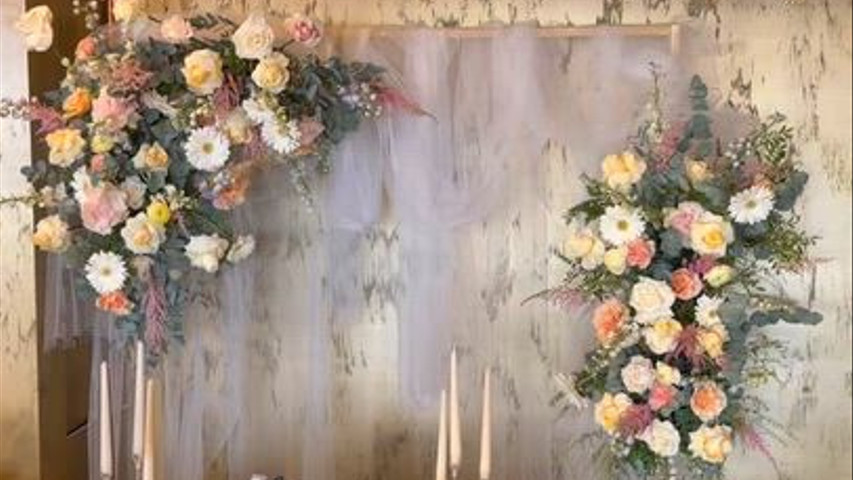 Finchley wedding reception backdrop