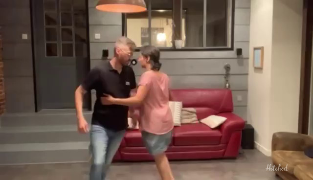 A romantic wedding dance at home