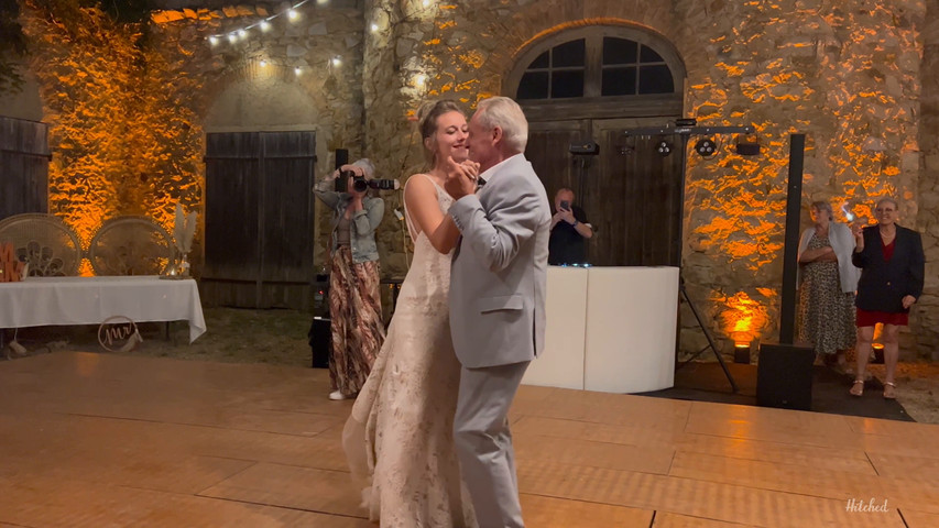 A father and daughter suprise wedding dance Aat home