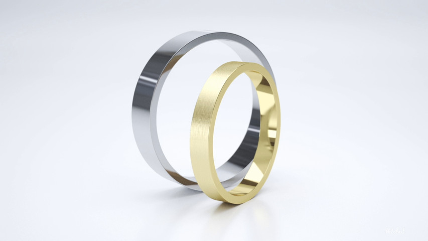 Flat Profile Wedding Rings