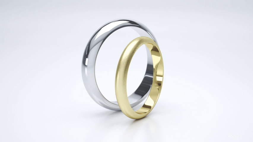 D Shape Profile Wedding Rings