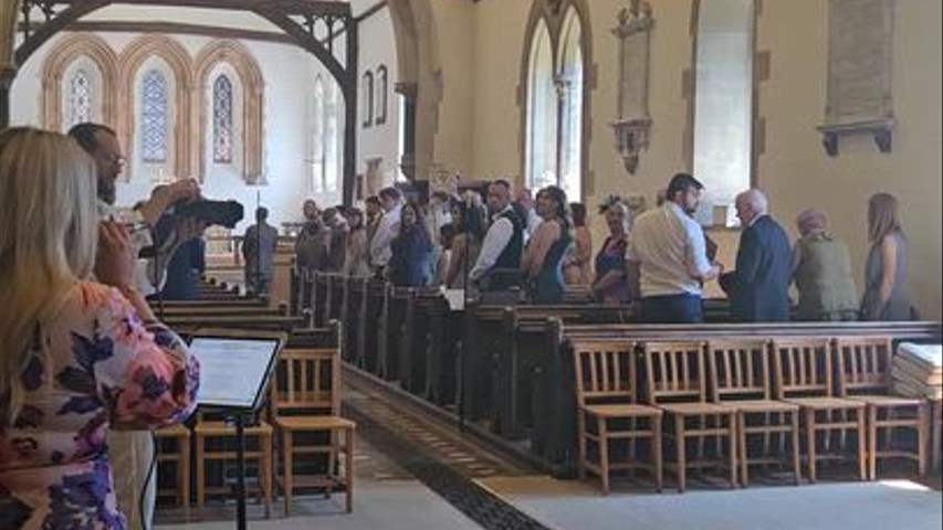 Ceremony Aisle Walk - St Mary's Church, Chievely 