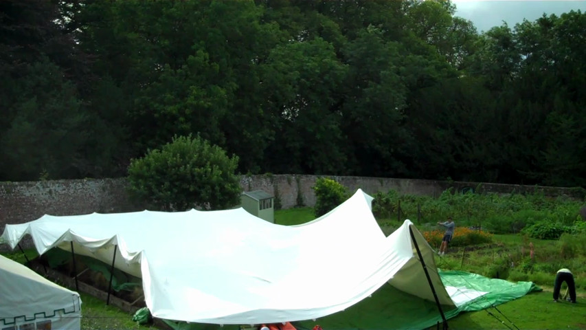 Stretch tent setup