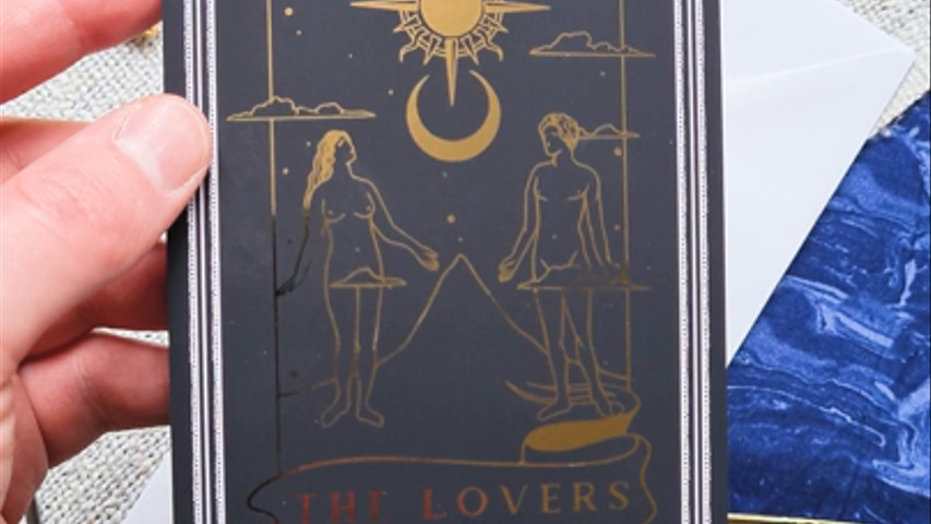 The Lovers Foiled Tarot Card Save the Dates