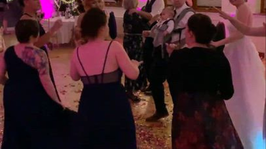 Wedding bride having fun