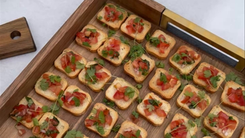 Wedding canapé set up 