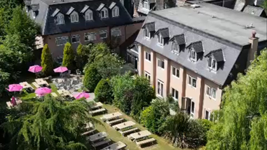 Back of the Hotel and Garden's - Aerial View 