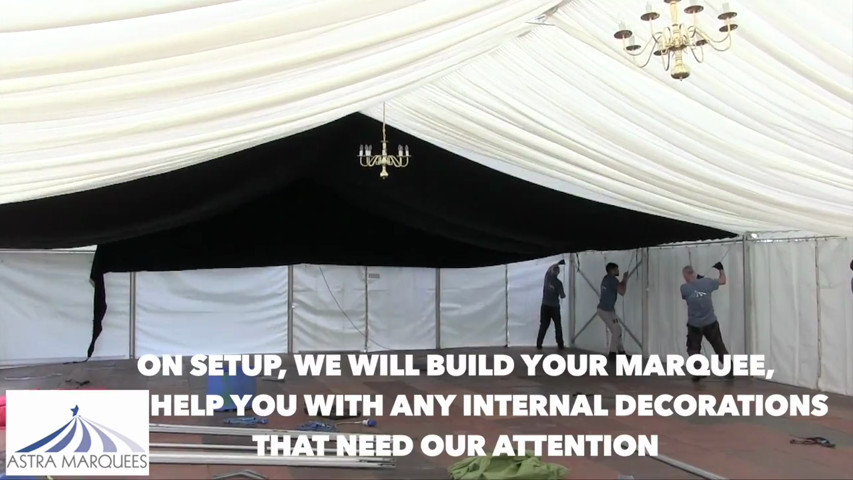 Astra marquees wedding setup