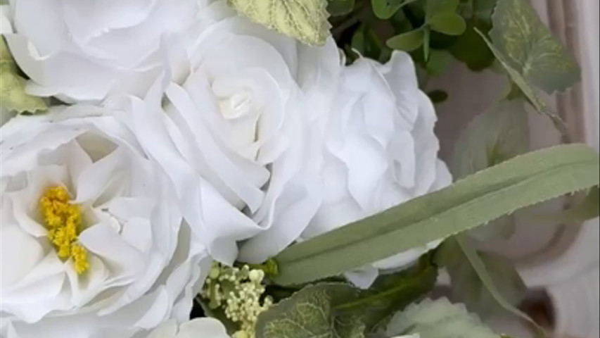 White and sage boho bouquet 