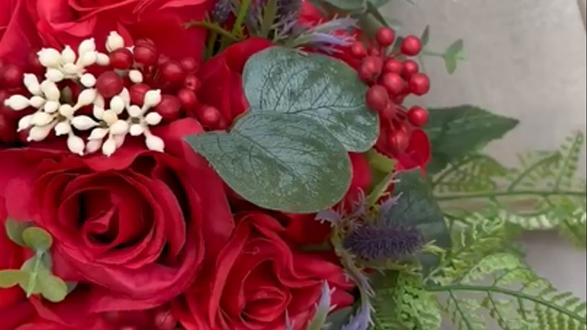 Red rose bridal bouquet 