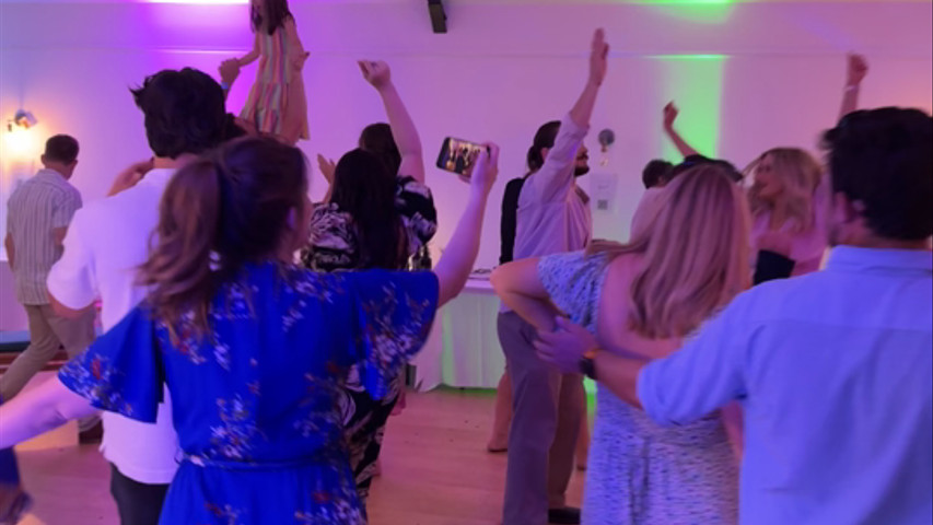 Dancing in the wedding barn
