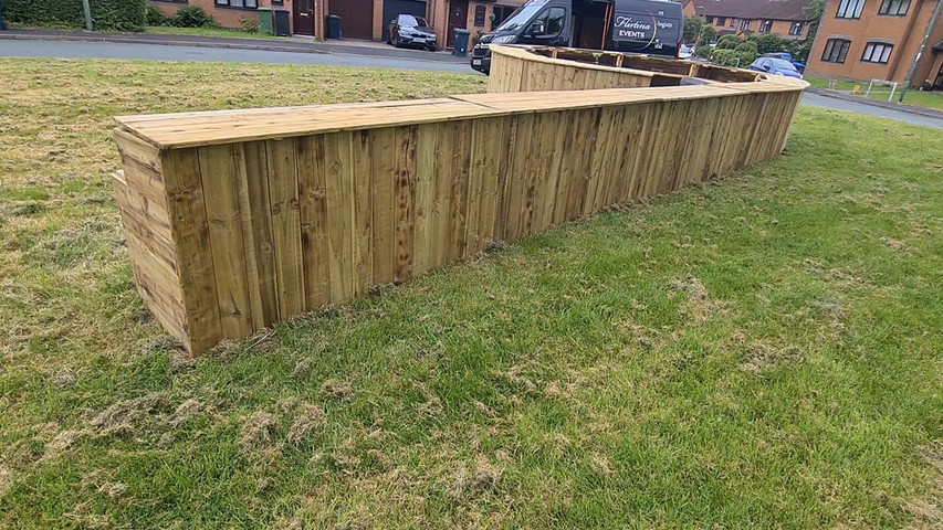 Super Large Rustic Wooden Bar Hire Shrewsbury