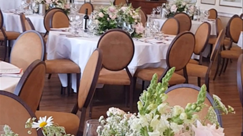 Venue with different size table arrangements 