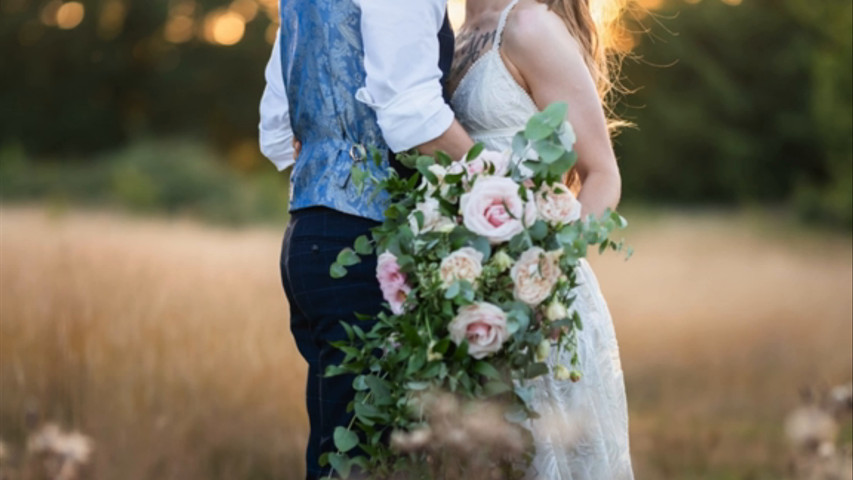 The cherry barn wedding sunset portraits 