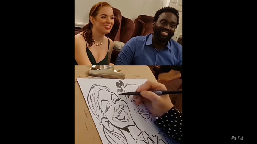 Drawing Caricature Live at a Wedding