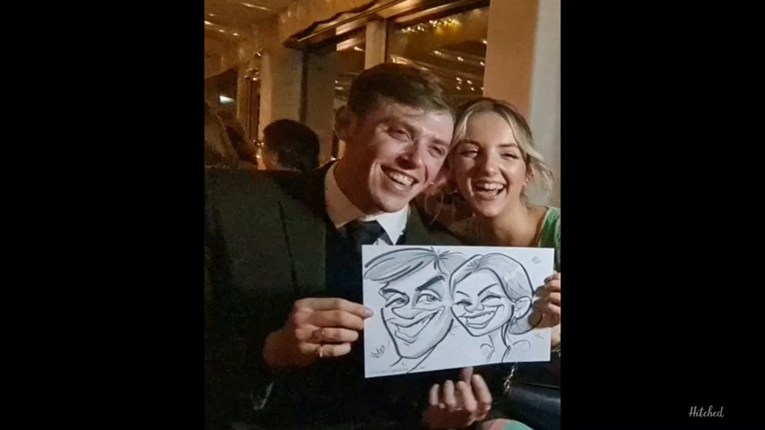 Drawing Caricature Live at  a Wedding 