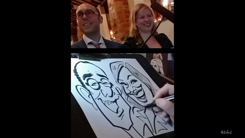 Drawing Caricature Live at a Wedding