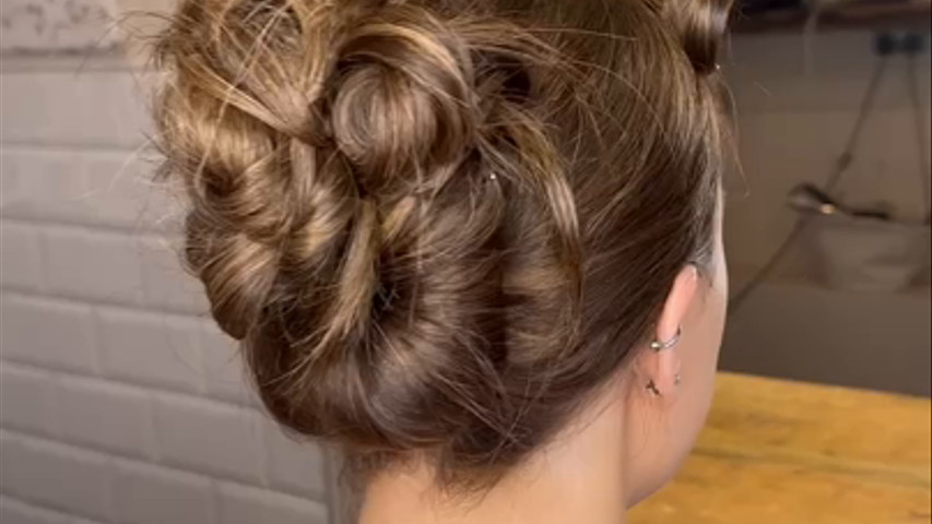 Messy French roll bun