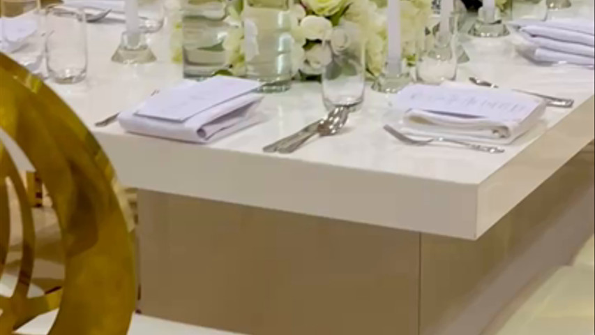 Flower Runner on White Estate Table