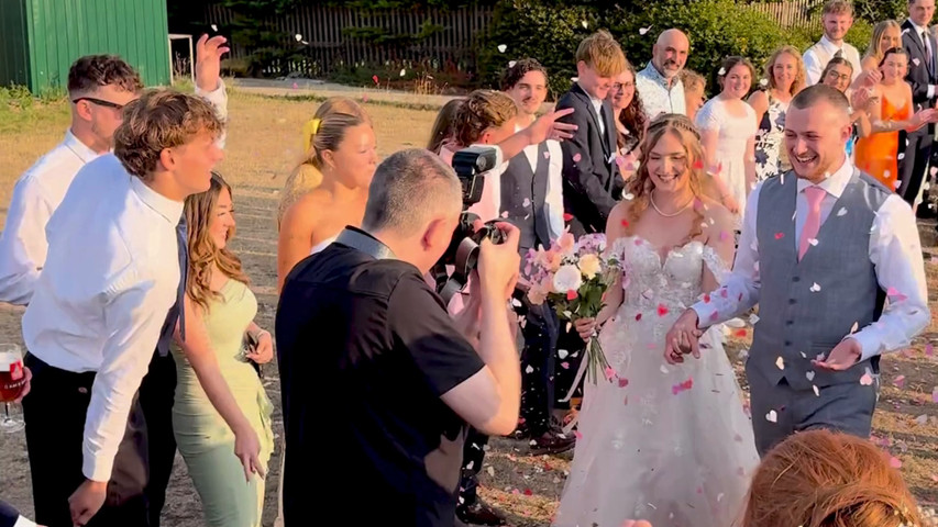 Confetti Tunnel at Wedding