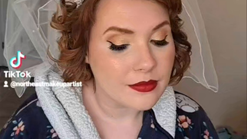 Retro bridal hair and makeup