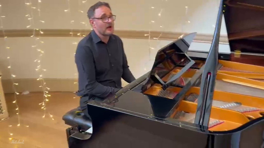 Impromptu piano performance at Fasque Castle 