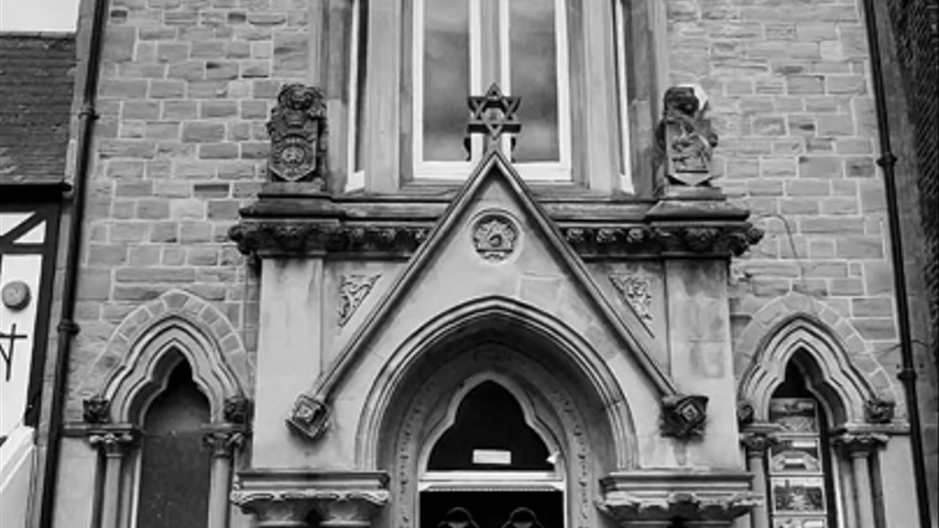 The front of the building 