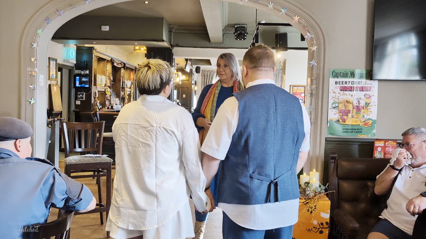 Handfasting at this couples own pub