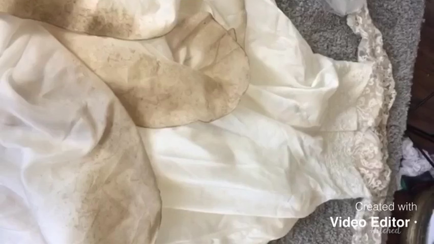 Catherine Parry wedding dress - Before & after clean