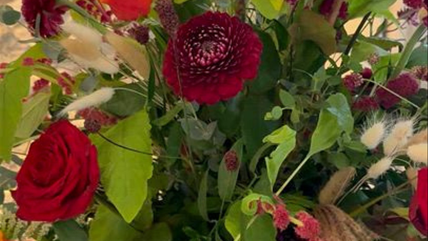 Red Vase Arrangement