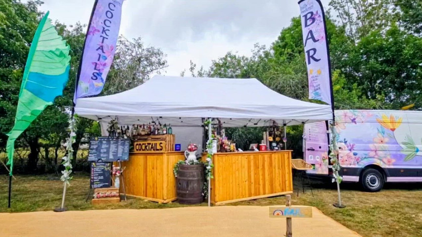 Pine & Petal tent setup 