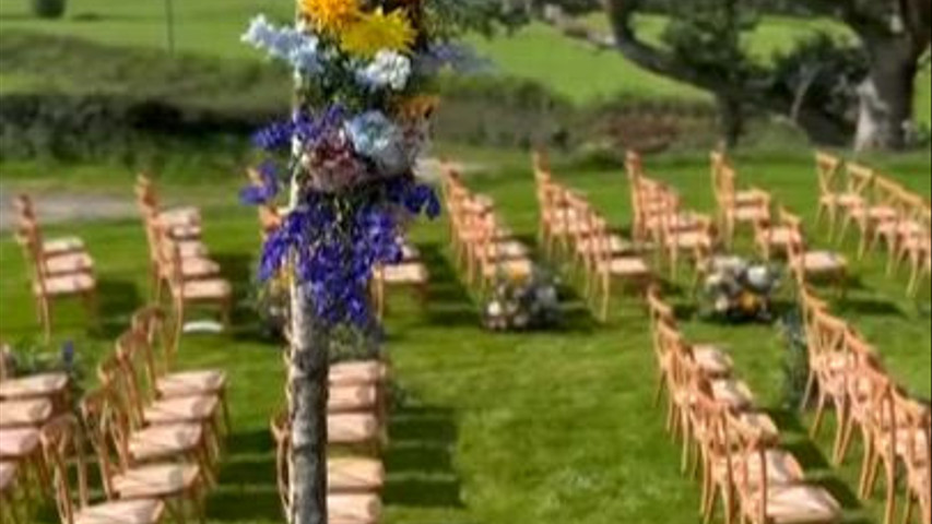 Outdoor ceremony with panoramic views 